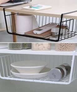Metallic Under the Shelf Mesh Rack Cabinet Organizer