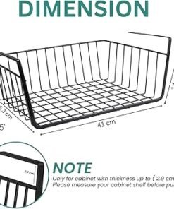 Metallic Under the Shelf Mesh Rack Cabinet Organizer - Image 3